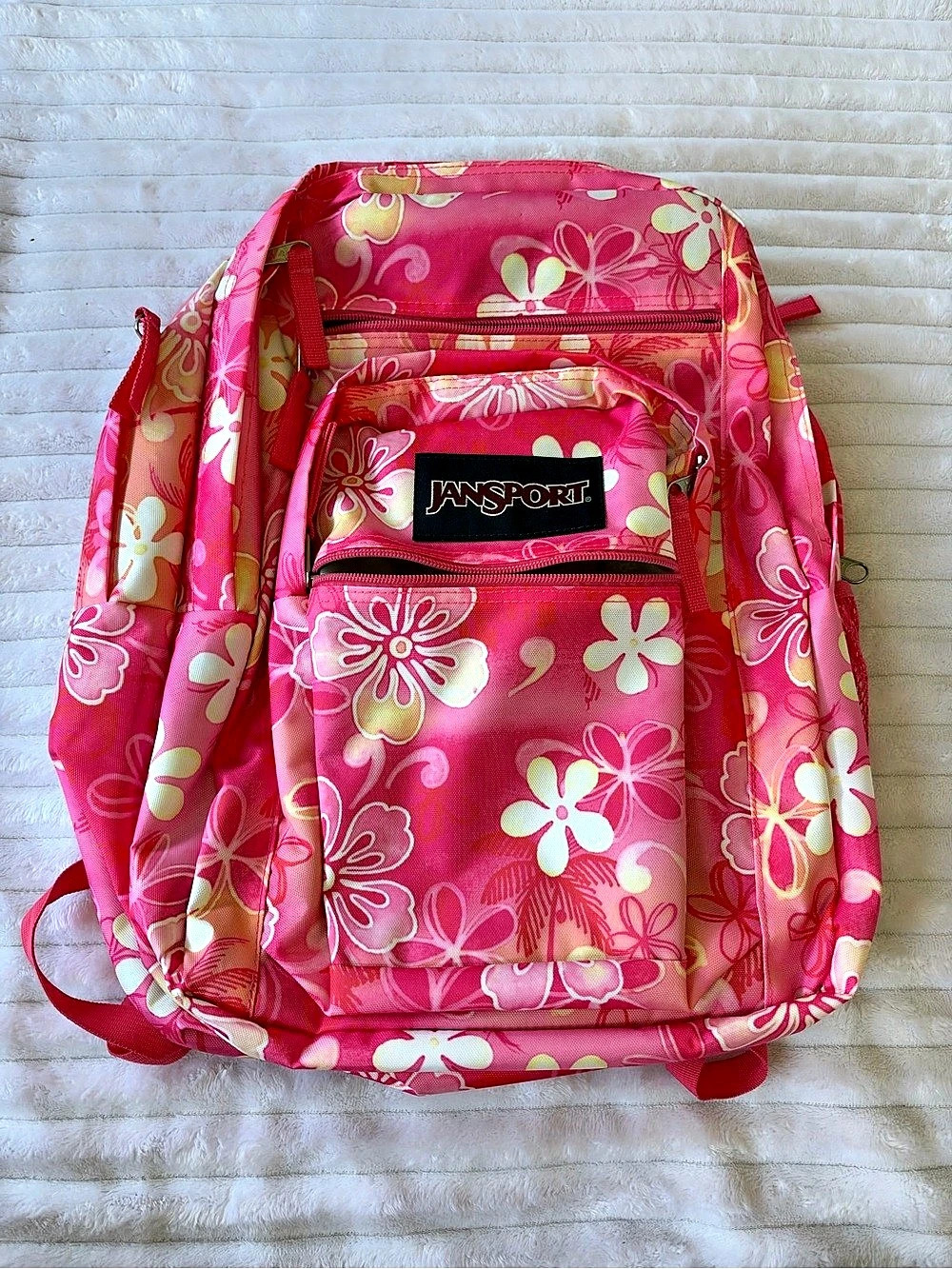 JanSport Floral Backpack in Pink & White Like New